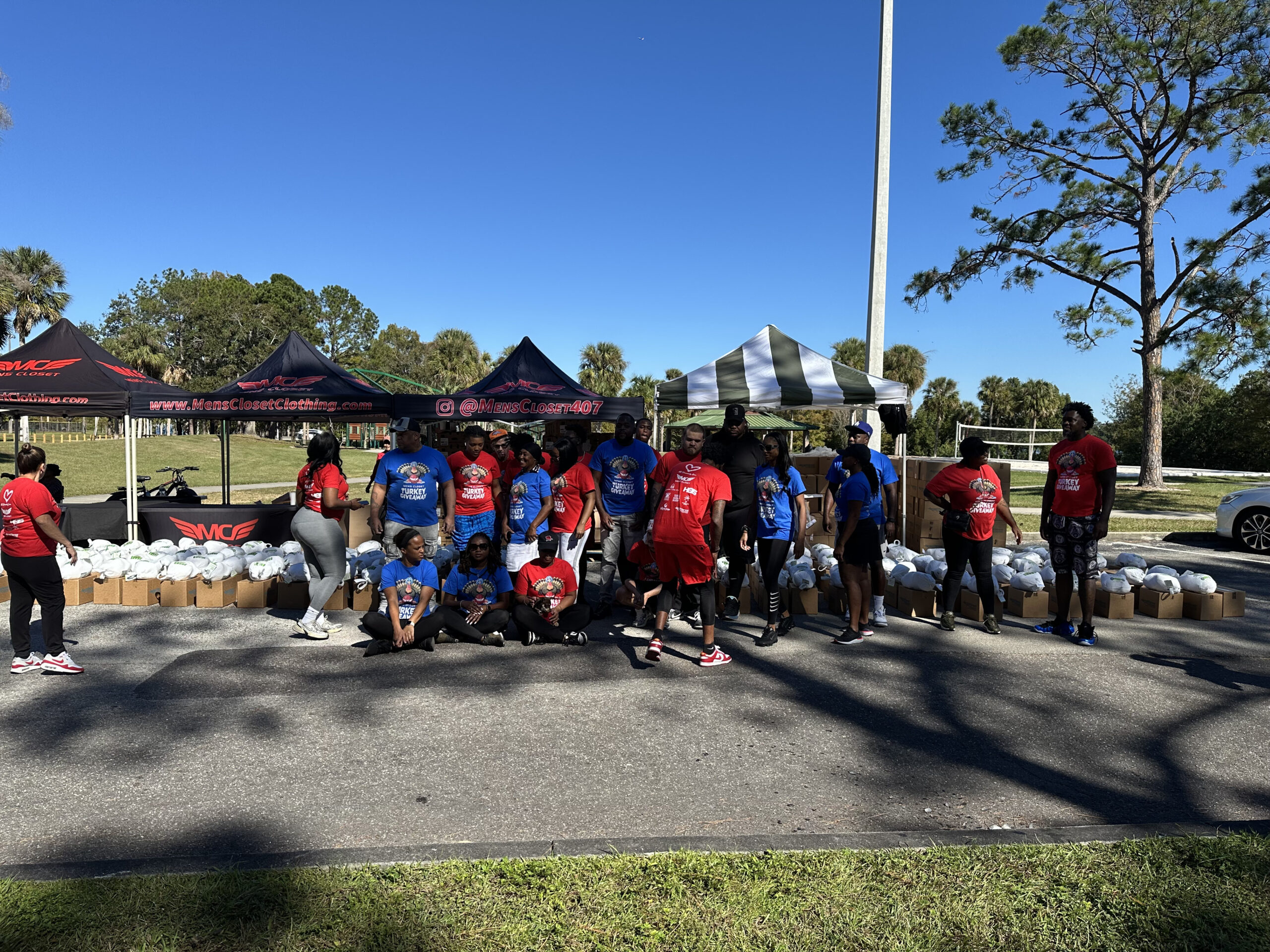 group picture with volunteers