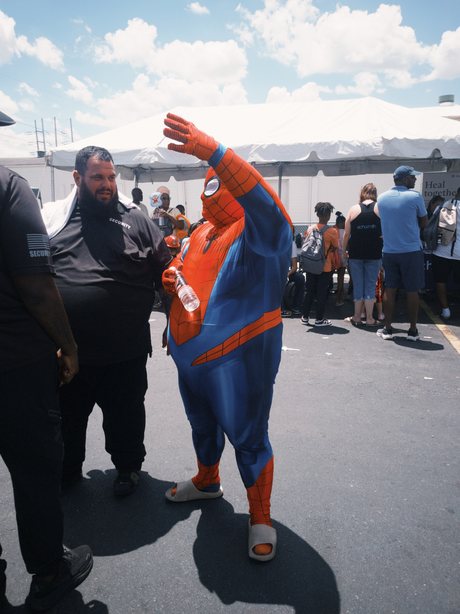 Man in a Spiderman suit