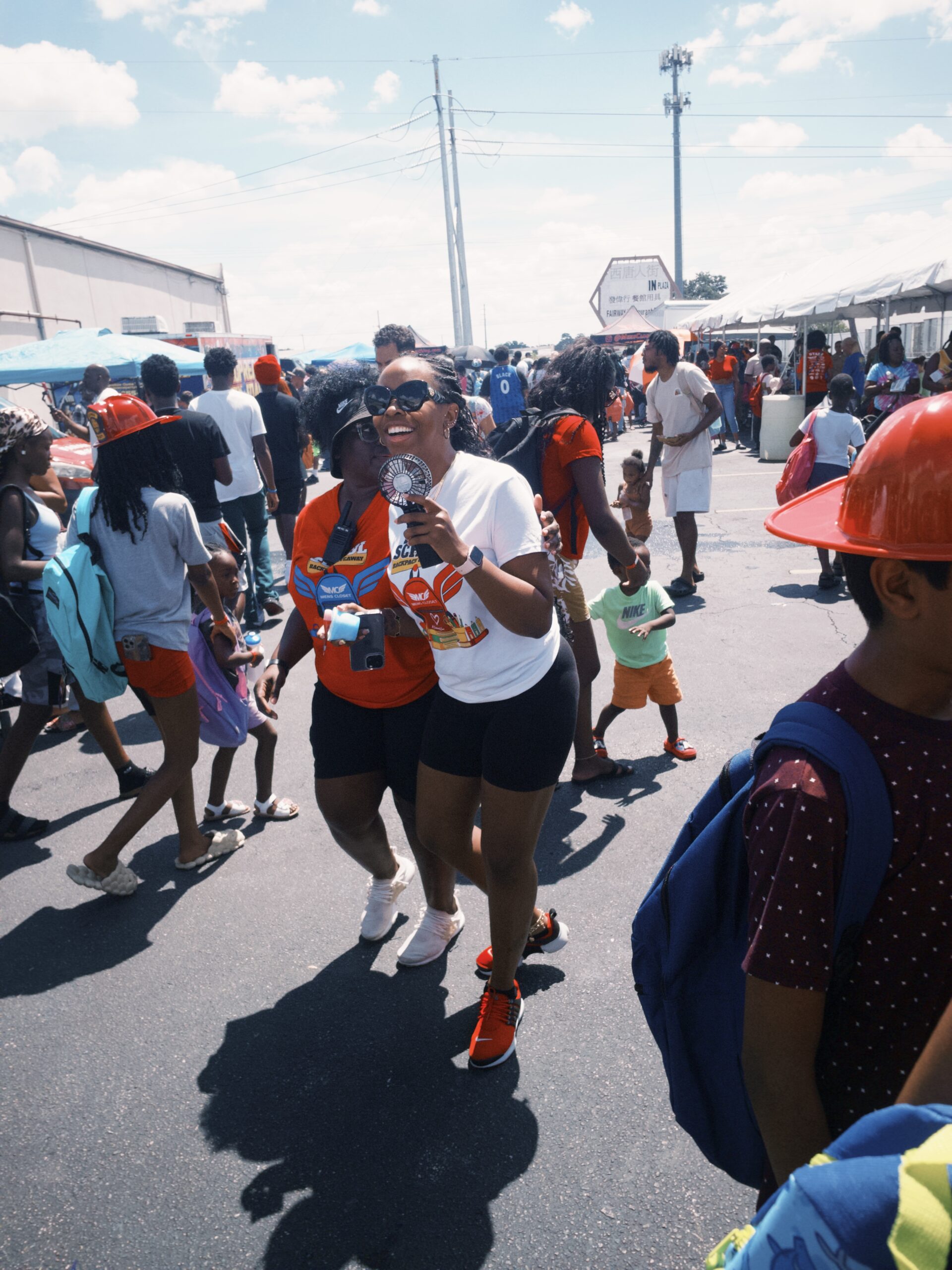 Friends Laughing at event